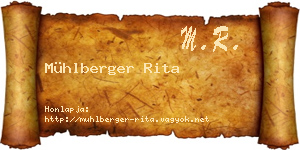 Mühlberger Rita névjegykártya